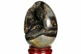 Septarian Dragon Egg Geode - Black Crystals #143142-2